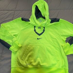 Nike Boys Neon Green Black Therma-FIT Hoodie